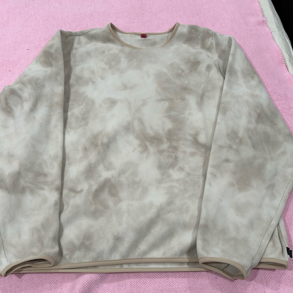 Lululemon sweatshirt women’s XL cream fleece crew pullover tie dye sweater